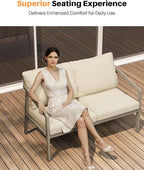 Outdoor Patio Loveseat, Never-Rust Aluminum Outdoor Loveseat Couch - Image 4