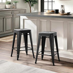 Yaheetech 24 Inch Metal Barstools Set of 4, Counter Height Backless Stools - Image 2