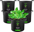 VIVOSUN 5-Pack 10 Gallon Plant Grow Bags, Heavy Duty Thickened Nonwoven Fabric by VIVOSUN