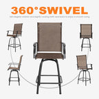 NUU GARDEN 3 Piece Patio Bar Set, Textilene Bar Stools Set, All Weather Outdoor - Image 4