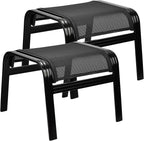 Patio Outdoor Ottoman Assembled Aluminum Footstools Small Seat Side Table by Deugold