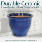 Sunnydaze Large Ceramic Plant Pot - Image 5