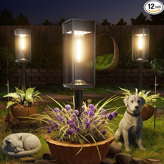 Solar Pathway Lights Outdoor, 12 Pack Bright Solar Lights Outdoor, Auto On/Off by Professionalproductionofsolarlightsoutdoor%EF%BC%9A%EF%BC%89