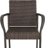 SUPER DEAL Upgraded Wicker Bar Stool Chairs Outdoor Backyard Rattan Chair - Image 7