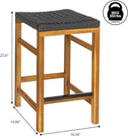 JONATHAN Y CSL1201B-SET2 Armand 25.6" Modern Coastal Backless Acacia Wood - Image 3