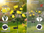 Solar Rose Lights Outdoor, 2 Pack Waterproof Color Changing LED Flower Lights - Image 6