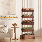 Vertical Wooden Raised Garden Bed Planters Wood Planter Kit Plant Stand Flower - Image 6