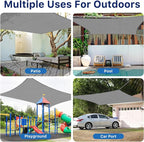 10'x13' Sun Shade Sail, UV Protection Outdoor Shade, Curved Tear Resistant - Image 7