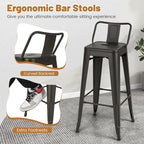 Giantex Metal Bar Stools Set of 4, Rubber Feet, Industrial Stackable Barstools - Image 6