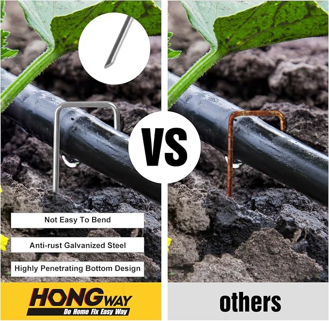 HongWay 28 Pack 6 Inch Landscape Staples, Garden Staples U Shape Tent Stakes - Image 5