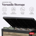 Keter Ashwood 100 Gallon Resin Deck Box Organization and Storage - Image 8