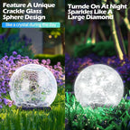 Coroor Garden Solar Ball Lights Outdoor Waterproof, 50 LED Cracked Glass Globe - Image 5