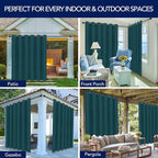 PureFit Outdoor Curtains for Patio Waterproof Weatherproof, UV Resistant - Image 5