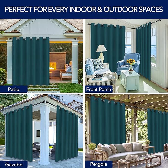 PureFit Outdoor Curtains for Patio Waterproof Weatherproof, UV and Fade - Image 5