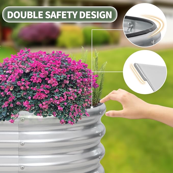 1MORE Galvanized Raised Garden Bed- Planter Garden Boxes Outdoor, Raised Beds - Image 3