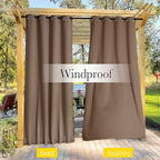 NICETOWN 2 Panels Blackout Patio Waterproof Outdoor Curtains, Thermal Insulated - Image 6