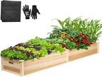 VIVOSUN 8×2Ft Wooden Raised Garden Bed, Outdoor Wood Planter Box by VIVOSUN