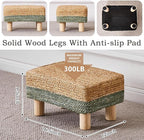 Wimarsbon Natural Seagrass Footstool Ottoman Rectangular Footrest Pouf Ottomans - Image 3