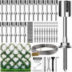 Wire Trellis for Climbing Plants Outdoor, 20-Set Wall Wire Trellis Kit by Acemaker