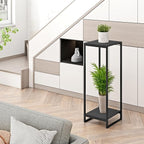 34" Tall Plant Stand Indoor, 2-Tier Modern Plant Shelf, Corner Flower Pot - Image 8