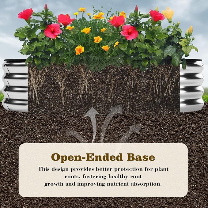 Galvanized Metal Planter Round Raised Garden Bed Kit - Image 5