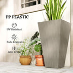 Outsunny Tall Planters for Outdoor Plants Set of 3, 28 in Taper Planters - Image 6