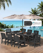 SERWALL 7-Piece Outdoor Dining Set, All Weather HDPE Outdoor Furniture Set - Image 3