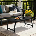 VINGLI Outdoor Folding Coffee Table, Rectangle Drainable Iron Patio Table - Image 7