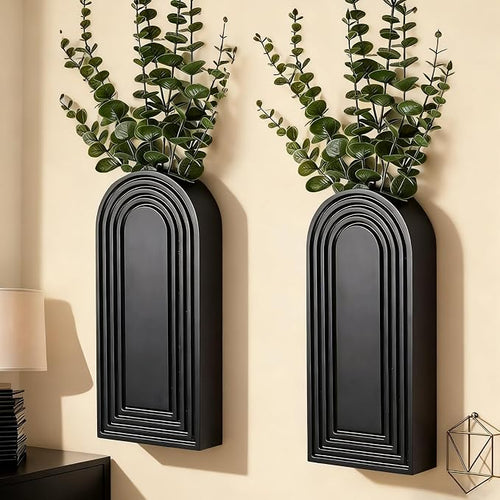 2 Pack Wooden Wall Vase Set, Boho Hanging Planter by Unknown