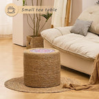 Handwoven Ottoman Pouf, Natural Seagrass Footstool, Round Braided Outdoor Seat - Image 5