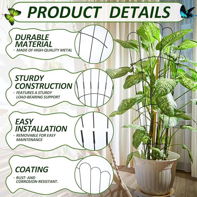 LEIFIDE 2 Pcs 33in Plant Trellis - Image 4
