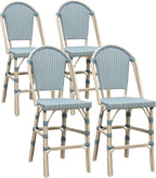 PURPLE LEAF French Counter Height Bar Stool Set of 4 25" White Print Finish - Image 8