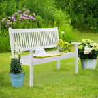 VINGLI 50" Outdoor Wood Bench, Weatehr Resistant Wooden Garden Patio Bench - Image 9