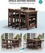 SERWALL 8-Piece HDPE Counter Height Dining Table Sets - Image 5