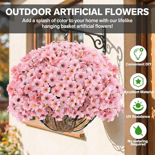 22 Pack Artificial Flowers Outdoor Fake Plants, Faux Flowers UV Resistant - Image 2