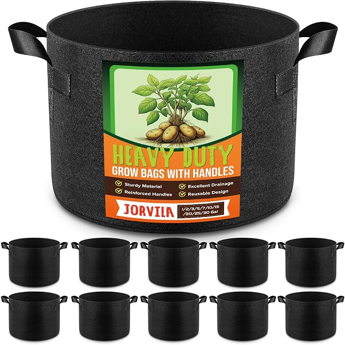 10 Pack 20 Gallon Grow Bags, Thickened Nonwoven Fabric Planter Pots by Unknown