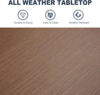 VICLLAX Patio Bar Table Rectangle Outdoor Counter Height Dining Table - Image 5