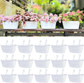 LaLaGreen Planter Boxes Outdoor White Metal Iron Hanging Flower Pots Deck by L%C3%A1L%C3%A1Green