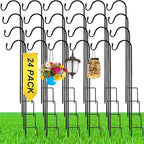 24 Pcs 24 Inch Shepherds Hook for Outdoor Adjustable Bird Feeder Pole Metal by Yetene