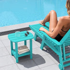 nalone Adirondack Side Table 16.5" Outdoor Side Table HDPE Plastic Double - Image 2