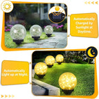 2-Pack Garden Solar Lights Outdoor, Cracked Glass Ball Light Waterproof - Image 5