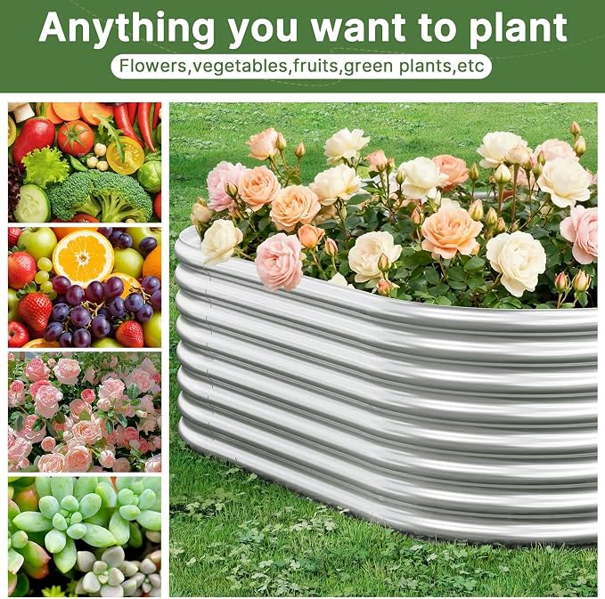 3 PCS Tall 4x2ft Galvanized Raised Garden Bed Outdoor, Metal Garden Bed - Image 6