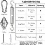 yofit Shade Sail Hardware Kit 5 inch - Image 5