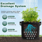 5 Pack 3 Gallon Fabric Grow Bags, Heavy Duty 300G Thickened Aeration Nonwoven - Image 4