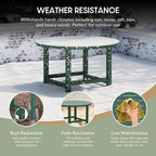 WestinTrends Malibu Low Outdoor HDPE Round Patio Coffee Table, Dark Green - Image 4