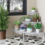 3 Tier Plant Stand Semi-Circular Flower Pot Organizer Rack Quarter Round Plant - Image 8