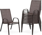 Outdoor Stackable Chairs Set of 8, Stacking Patio Chairs by Villeston
