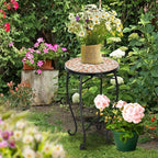 VINGLI Mosaic Outdoor Side Table, Accent Table, Plant Stand Ideal - Image 9