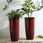 Glitzhome 30" H Oversized Tall Planter, Gradient Red Faux Ceramic Finish - Image 8