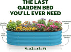 Plant & Plot Galvanized Raised Garden Beds Outdoor // 4×2×1 ft Planter Raised - Image 4